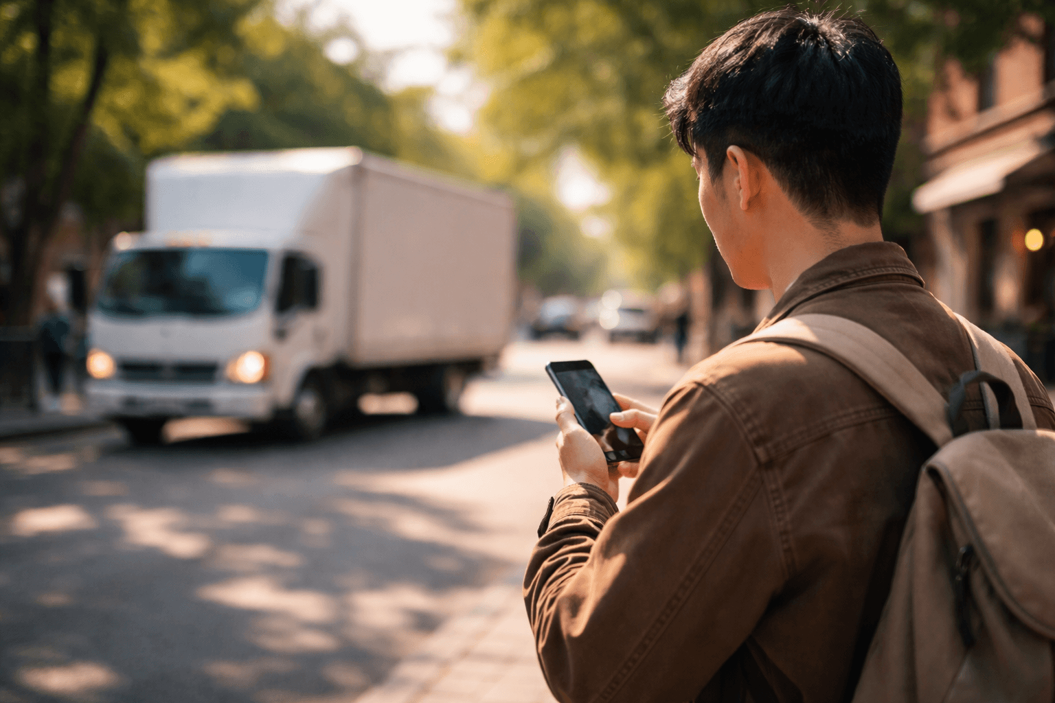Guy ordering delivery
